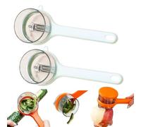 2pcs Fruit and Vegetable Peeler with Storage Box,Peeling Knife with Catcher,Double-Sided Stainless Steel Multi-functional Vegetable Peeler for Kitchen,For Fruit and Vegetables Cooking (G+G)