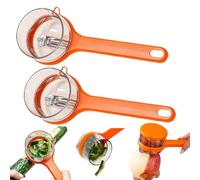 2pcs Fruit and Vegetable Peeler with Storage Box,Peeling Knife with Catcher,Double-Sided Stainless Steel Multi-functional Vegetable Peeler for Kitchen,For Fruit and Vegetables Cooking (O+O)