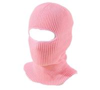 2Pcs Full Face Cover Ski Mask Hat Knitted Hats Outdoor Cycling Ear Protection Beanies Men pour Sports Ski Extérieur(Pink)