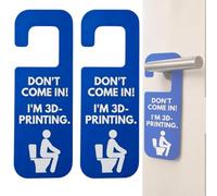 2pcs Funny 3d Printing Door Hanger,don't Come In I'm 3d-printing Signs(A)