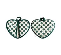 2pcs Gants de Four en Forme de Cœur et Protège-Mains, Maniques Anti-Chaleur Double Face, Gants de Cuisine for Cuisson, Pâtisserie et Gril, Résistants Jusqu'à 250℃(vert)