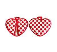 2pcs Gants de Four en Forme de Cœur et Protège-Mains, Maniques Anti-Chaleur Double Face, Gants de Cuisine for Cuisson, Pâtisserie et Gril, Résistants Jusqu'à 250℃(rouge)