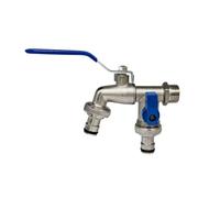 2pcs Garden Tools Brass Water Faucet 1/2" Outside & Inside Easy Turn On/Off Lever Handle Watering Supply Taps Ball Valve Pour Jardin(Blue)