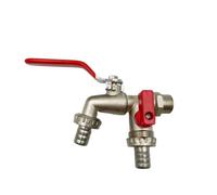 2pcs Garden Tools Brass Water Faucet 1/2" Outside & Inside Easy Turn On/Off Lever Handle Watering Supply Taps Ball Valve Pour Jardin(Red)