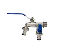 2pcs Garden Tools Brass Water Faucet 1/2" Outside & Inside Easy Turn On/Off Lever Handle Watering Supply Taps Ball Valve Pour Jardin(Blue)