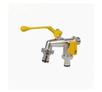 2pcs Garden Tools Brass Water Faucet 1/2" Outside & Inside Easy Turn On/Off Lever Handle Watering Supply Taps Ball Valve Pour Jardin(Yellow)