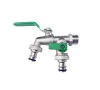 2pcs Garden Tools Brass Water Faucet 1/2" Outside & Inside Easy Turn On/Off Lever Handle Watering Supply Taps Ball Valve Pour Jardin(Green)