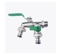 2pcs Garden Tools Brass Water Faucet 1/2" Outside & Inside Easy Turn On/Off Lever Handle Watering Supply Taps Ball Valve Pour Jardin(Green)