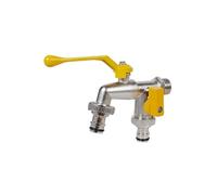 2pcs Garden Tools Brass Water Faucet 1/2" Outside & Inside Easy Turn On/Off Lever Handle Watering Supply Taps Ball Valve Pour Jardin(Yellow)
