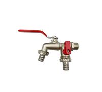 2pcs Garden Tools Brass Water Faucet 1/2" Outside & Inside Easy Turn On/Off Lever Handle Watering Supply Taps Ball Valve Pour Jardin(Red)