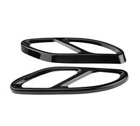 2pcs Garniture de Pot d'Echappement, Keenso Coque de Tuyau d'Echappement Garnitures Décorative Bordure Autocollant pour Arrière de Voiture Silencieux D'Échappement en Acier Inoxydable(Black)