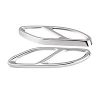 2pcs Garniture de Pot d'Echappement, Keenso Coque de Tuyau d'Echappement Garnitures Décorative Bordure Autocollant pour Arrière de Voiture Silencieux D'Échappement en Acier Inoxydable(Silver)