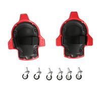 2pcs Genouillères de Sécurité à Roulettes ABS Protecteur de Genou Multifonctionnel avec Roue Universelle(rouge)