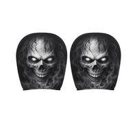 2Pcs Ghost Face Headrest Covers,Housse Appuie Tete Voiture Head Rest Car Cover,Face Printing Auto Seat Universal Elastic Models Headrest Protector, Masque Facial Pour Appuie-TêTe Amusants D'halloween