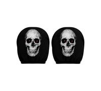 2Pcs Ghost Face Headrest Covers,Housse Appuie Tete Voiture Head Rest Car Cover,Face Printing Auto Seat Universal Elastic Models Headrest Protector, Masque Facial Pour Appuie-TêTe Amusants D'halloween