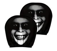 2pcs Ghosts Face Headrest Covers, Scary Face Print Auto Seat Headrest Protector, Spooky Masque Head Rest Stretchy Protective Cover, Soft Polyester Car Seat Accessory for Auto Truck SUV Interior Decor