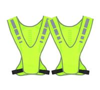 2PCS Gilet de Course réfléchissant avec Poche pour Adultes et Enfants, Gilet de sécurité, Gilet Jaune, Gilet Reflechissant Velo, Gilet Fluorescent pour Cyclisme de Nuit, Course, Marche, Jogging