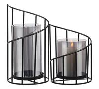 2pcs Glass Hurricane Candle Holder: Geometric Candle Holder And Vase - Decorative Tabletop Centerpiece for Living Room Dining Room Wedding