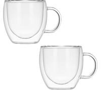 2Pcs Glass Water Mug Multipurpose Large Capacity Safe Transparent Drink Cup Double Layer for Home (Tasse à eau en verre à usage multiple et de grande capacité) pour la maison