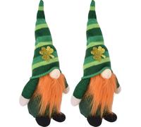 2pcs Gnomes en peluche représentant la bonne chance exprimant le sentiment irlandais de la ST Patricks Day Gnome Vert Ornement pour la DécorationMasculin