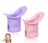 2pcs Gobelet Lave Oculaires, Gobelet Rinçage Yeux Suspendu Silicone Outil Nettoyage Yeux Réutilisable Accessoires Lavage pour l'Élimination Poussière Résidus Maquillage (Violet, Rose)