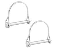 2Pcs Goupille de Verrouillage en D-Forme, Goupilles D’Attelage de Serrure de Remorque en Acier Inoxydable, Goupille de Serrure de Fil D’Arche, pour Camion, Bateau, Jardin Et Ferme (4.8 * 50mm)