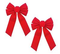 2PCS Grand Nœud de Noël Rouge,Grands Boucles Rouge Velours Décoratives 23 * 33CM,Décoration d'emballage Cadeau,pour la Décoration Intérieure et Extérieure,Décoration Festive