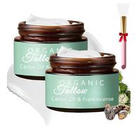 2pcs Grass-fed Beef Tallow with Frankincense Oil & Castor oil,Organic Beef Tallow Moisturizer for Skin,Frankincense Oil Moisturizing Face Cream for All Skin Types