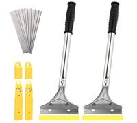 2PCS Grattoir Vitre, 21cm Grattoir à Peinture, Grattoir pour Colle avec 2 lames de rechange, Grattoir à papier peint pour Carrelage, Papier Peint, Colle, Miroir, La Table de Cuisson