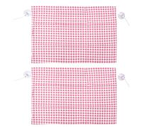 2Pcs Grid Design Anti Ultraviolet Car Curtain Side Car Window Sun Shade with Suction Cup (Pink Plaid)
