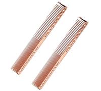 2pcs Hair coup de coupe professionnel, peigne à dents fins et larges, espace en aluminium rose en or, peignes de coiffure 8 pouces pour coiffure, style.