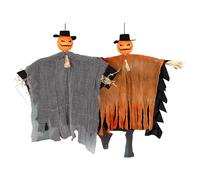 2PCS Halloween Decorations, 18x20 Hanging Pumpkin Ghost with Top Hat Halloween Decor for Yard Patio Garden, Effrayant décorations