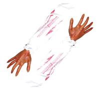 2pcs Halloween Hands, 21 Pouces Faute Bras coupé avec Une Manche en Tissu Blanc, pièces de Corps d'halloween réaliste Doux, Accessoires effrayants pour Maison hantée, décoration costumée, Style 1, FA