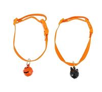 2pcs Halloween Pet Neckain Ajustement Pumpkin Ghost Pendant Chog Cat Collar Party Costume Festive Outdoor Sports Accessoire