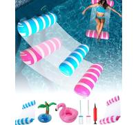 2pcs Hamac gonflable d'eau,Hamac de piscine 4 en 1,Flotteur gonflable pour piscine,jouet d'eau (Set-2)