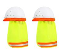 2Pcs Hard Hat Sun Shade High Visibility Hard Hat Neck Shade Breathable Mesh with Reflective Strips Sun Protection Elastic Shield Style 1