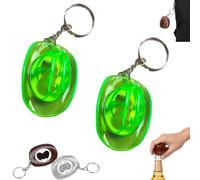 2PCS Hat Bottle Opener Keychain, Portable Western Texas Style Metal Beer Openers - Rustic Western Bottle Opener Keychain, Suitable Decoration for Men and Beer Lovers (2*Transparent Green)
