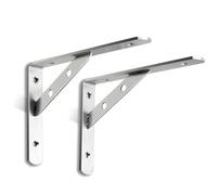 2Pcs Heavy Stainless Steel Duty Triangle Shelf Brackets Wall Mounted L Shape Thickened Corner Brace Right Angle Bracket Convient aux étagères murales(250X150X25-4MM)