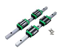 2Pcs HGR15 HGR20 HGR25 Linear Guide Rail + 4Pcs HGH15CA HGW15CC HGH20CA HGW20CC Blocks For CNC Part XYZ Axis Router(300mm)