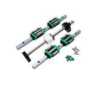 2pcs HGR20 Linear Guide Rail+4 Slider Blocks+1 kit Ball Screw SFU1605 SFU1610 SFU2005 SFU2010 for CNC part XYZ axis Router(SFU2005 HGW20CC,1050mm)