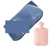 2Pcs Hot Water Bag Waist Cover Belt Stomach Abdominal Warming Band Bottle Warm for Neck Back Hand Pour Ventre Cou(Dark Blue)