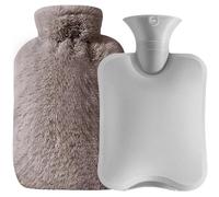 2PCS Hot Water Bag with Cover 2L Bottle for Bed Warm Hand Feet Warmer Compress Pour Ventre Cou(Grey)