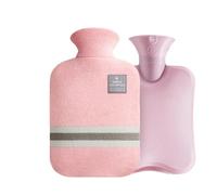2PCS Hot Water Bottles Bag Water-filling Hot-water for Female Warm Belly Hands and Feet Keep Hand Warmer WaterBag 1000/2000Ml Pour Ventre Cou(Pink 1000ml)