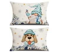 2Pcs Housse Coussin Noël,Housse De Coussin De Noel Rectangle 50x30 Cm,Imprimé Housse De Coussin Carré De Noël,Noel Taies D'oreiller En Lin,Housse Coussin Decoratif Canapé,Pour Canapé Chambre (Style-C)
