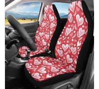 2Pcs Housse De Siège Voiture Universel Amour De La Saint-Valentin Protecteur De Siège De Voiture Femme Amovible Couverture De Selle Avant, pour Voitures, Camions, Berlines