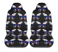 2Pcs Housse De Siège Voiture Universel Antilles Néerlandaises Drapeau des Antilles Néerlandaises Papillon Housse De Siège Avant Couverture De Selle Avant, pour Voitures, Berlines, Camions