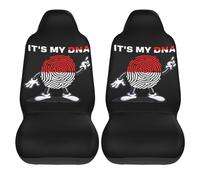 2Pcs Housse De Siège Voiture Universel C'est Mon Adn Indonésie Housse De Sieges Auto Lavable Anti-Dérapant Couverture De Selle Avant, pour SUV, Camions, Camionnettes