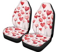 2Pcs Housse De Siège Voiture Universel Saint-Valentin Amour Housse De Siège De Voiture Confort Classique Couverture De Selle Avant, pour Camionnettes, SUV, Camions