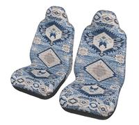 2Pcs Housse De Siège Voiture Universel Tapis Kilim Bleu Antique Oriental Housse De Siège Avant Décoration Lavable Couverture De Selle Avant, pour Berlines, Camionnettes, SUV