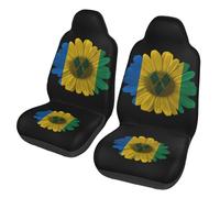 2Pcs Housse De Siège Voiture Universel Tournesol Drapeau De Saint-Vincent-Et-Les-Grenadines Protecteur De Siège De Voiture Éviter Saleté Couverture De Selle Avant, pour Berlines, SUV, Camions